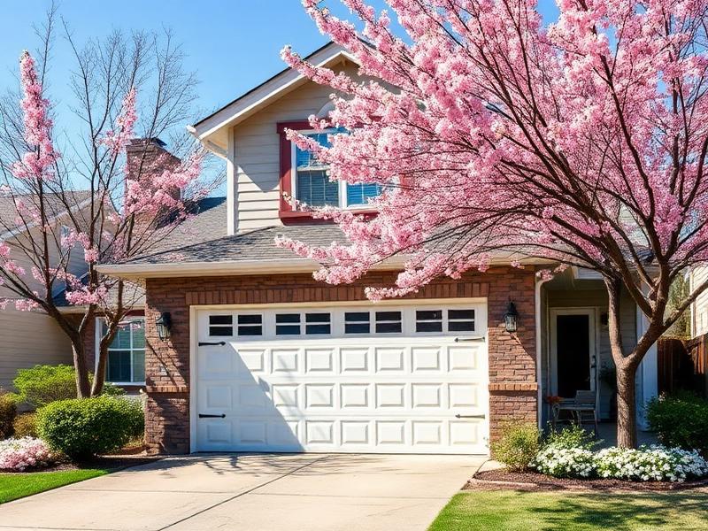 Professional technician replacing torsion springs on a residential garage door in Quincy, Washington